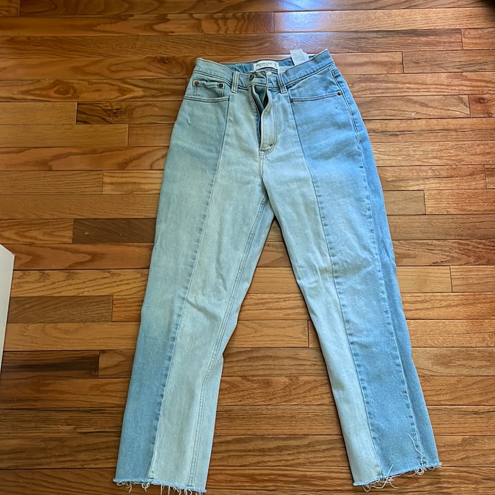 Abercrombie curve love high rise ankle straight jeans